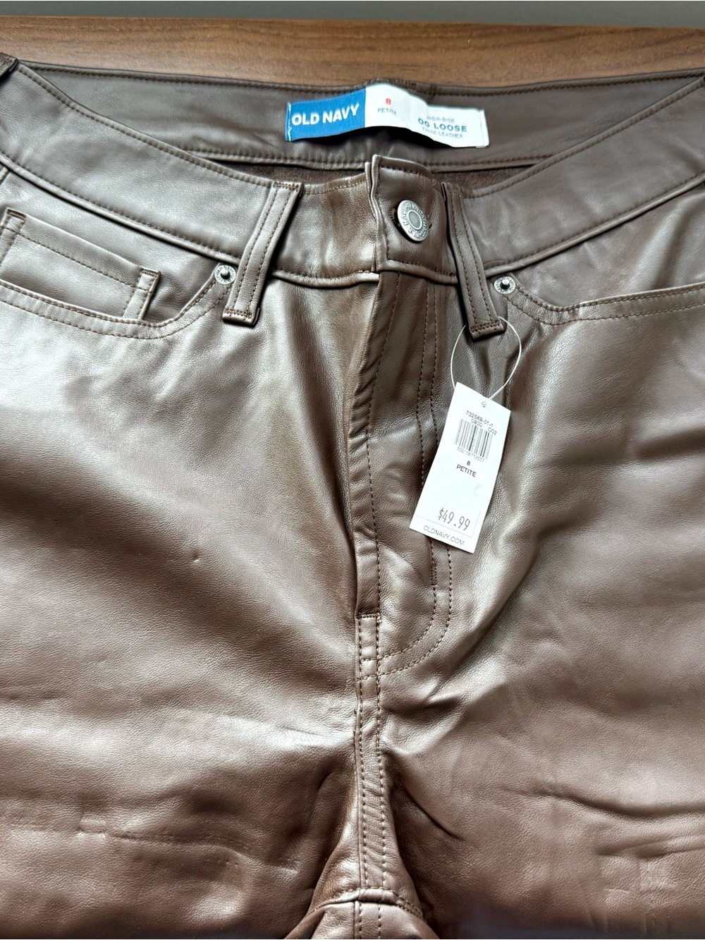 Old Navy Women's Brown Faux Leather Skinny Jeans